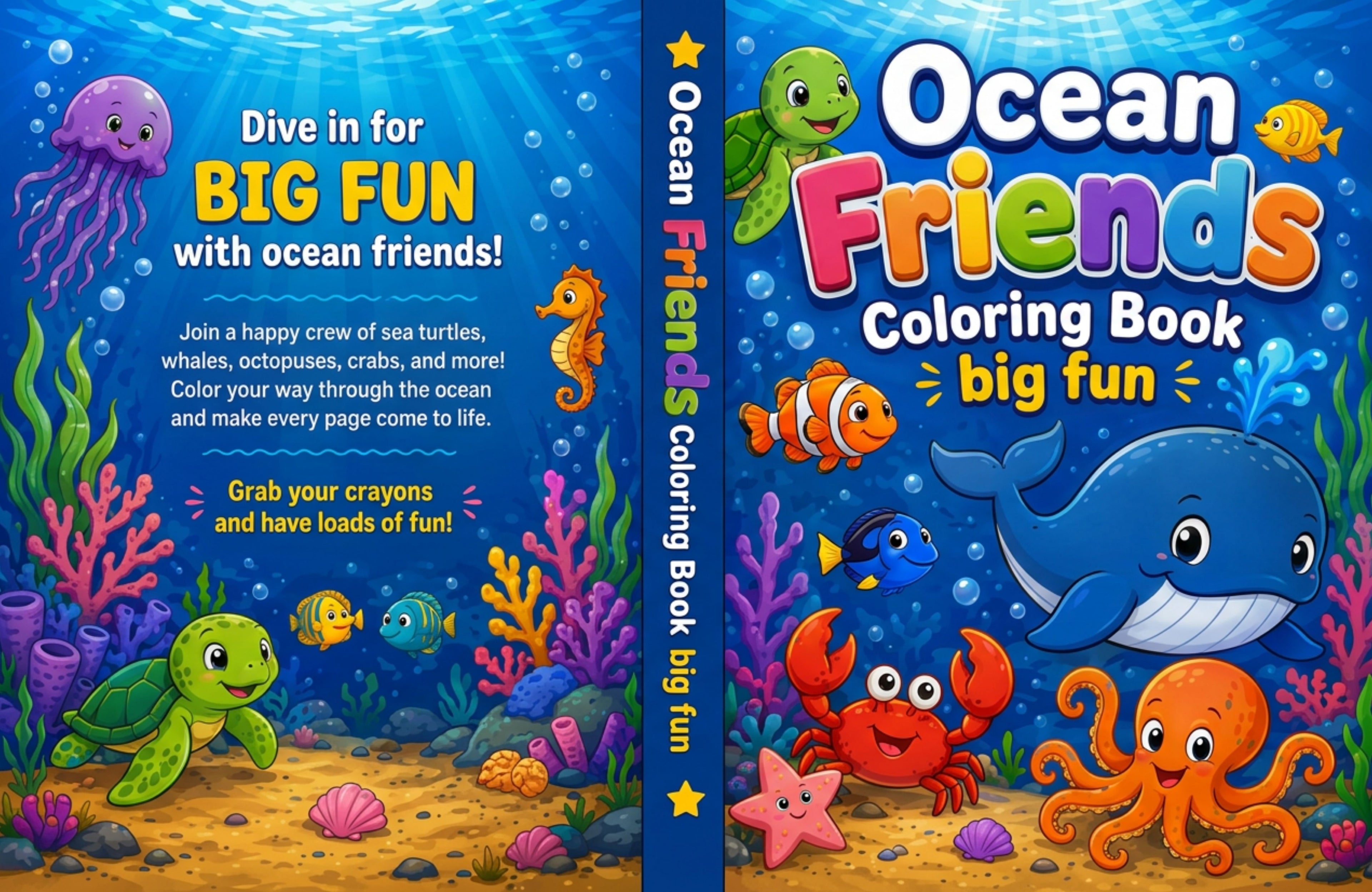 Ocean Friends Coloring Book: Big Fun Under the Sea